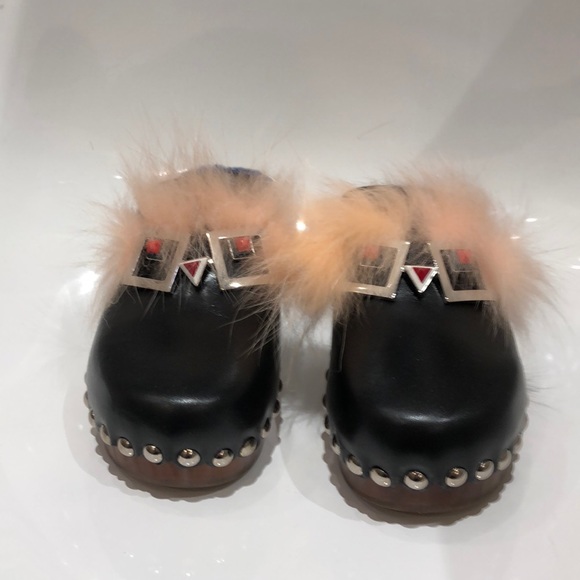 SOLD!!Fendi Fox fur shearling lined monster clogs - Picture 3 of 8